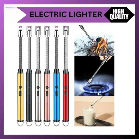Electric USB Rechargeable Lighter – Flameless Windproof Arc Lighter for Kitchen, BBQ, Candles, Camping & Outdoor Use