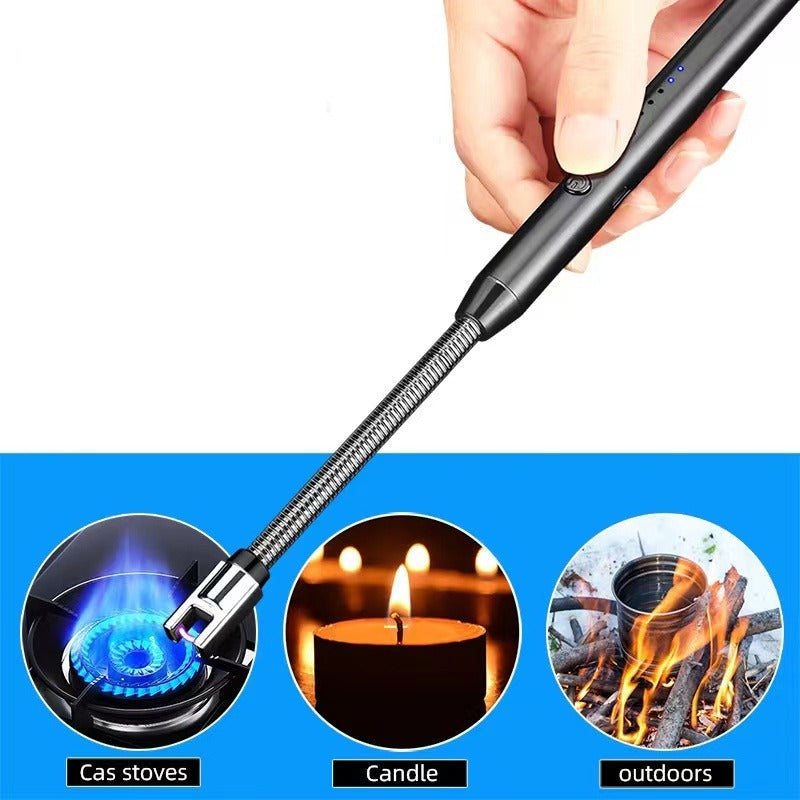 Electric USB Rechargeable Lighter – Flameless Windproof Arc Lighter for Kitchen, BBQ, Candles, Camping & Outdoor Use