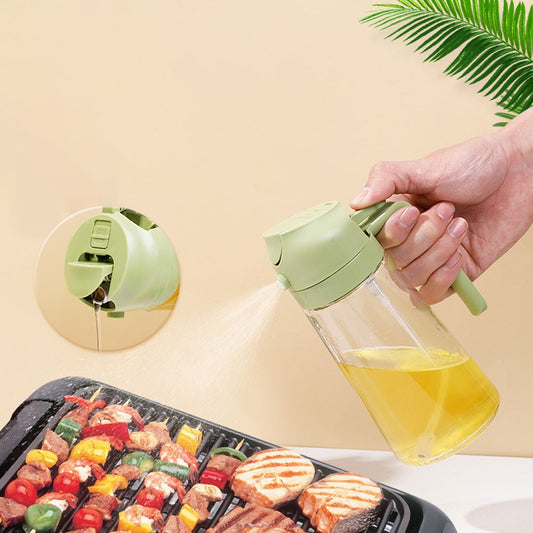 2-in-1 Oil Spray Bottle – Refillable Olive Oil Sprayer & Dispenser for Cooking, Air Fryer, BBQ, Salad & Kitchen Use