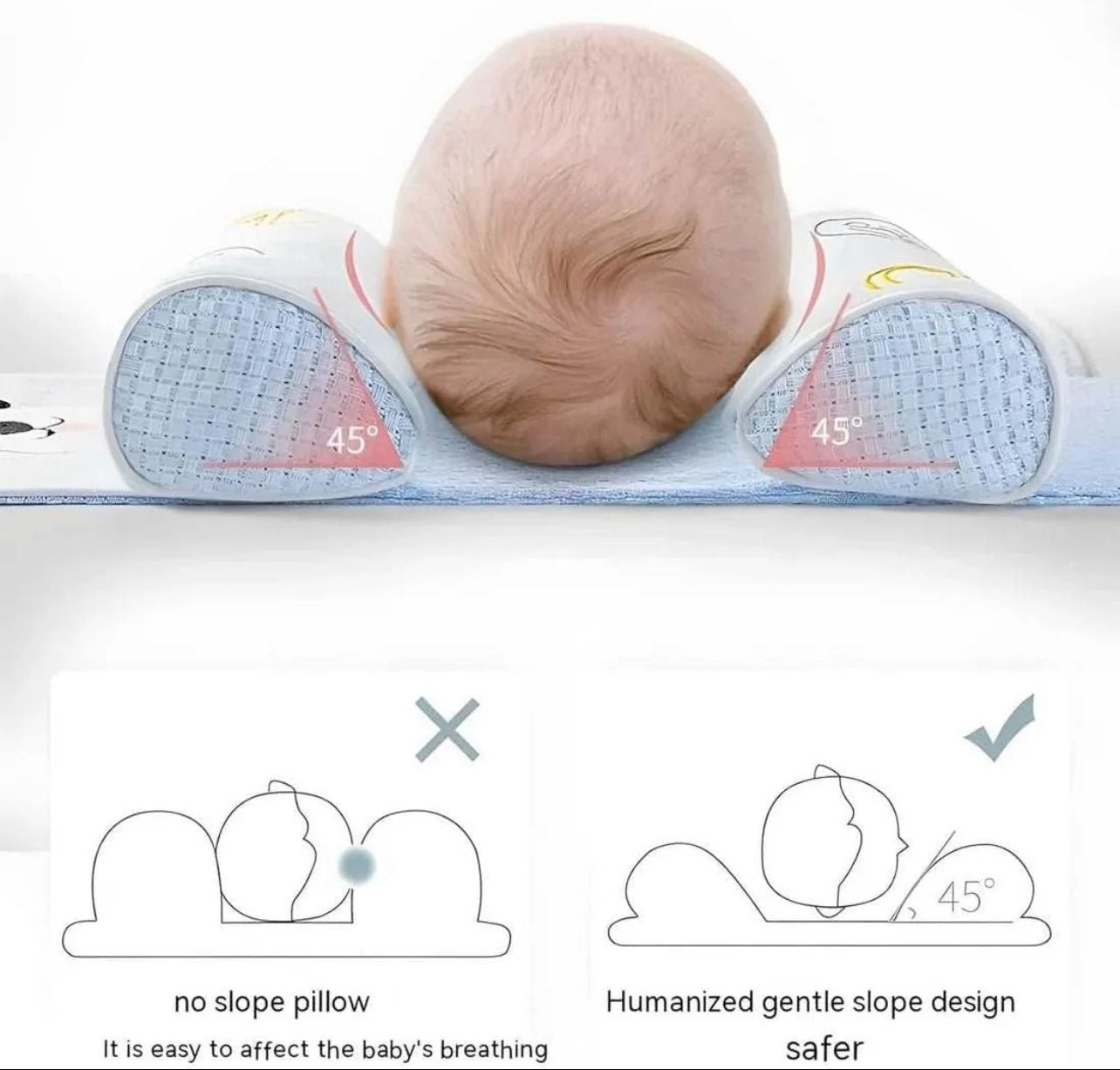 Baby Head Shaping Pillow Soft Infant Support Pillow for Newborns
