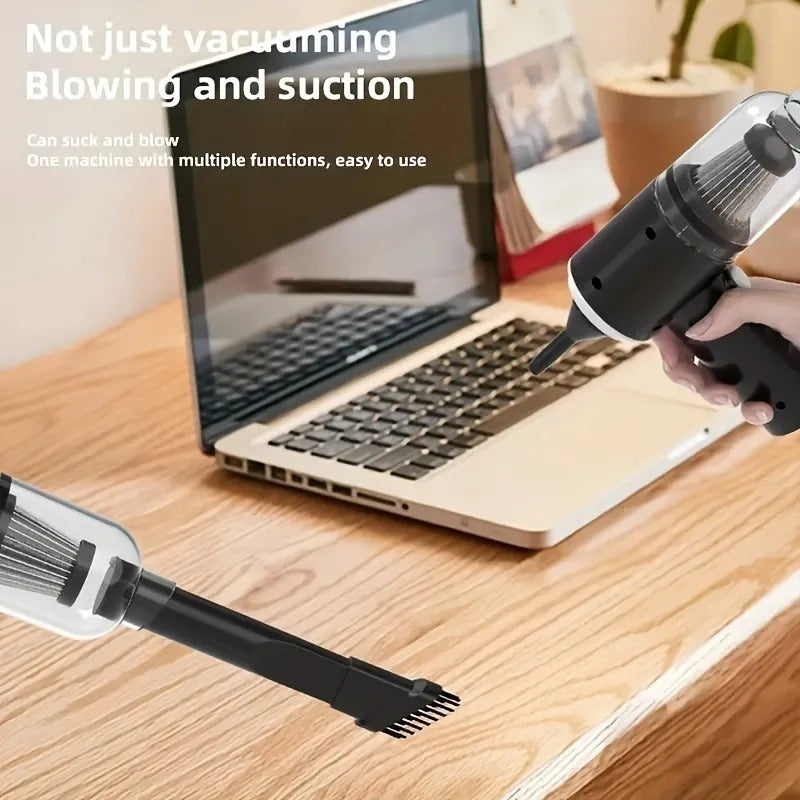 3 In 1 Portable Wireless Vacuum Cleaner & Air Duster – Handheld Rechargeable Cleaner for Car, Home, Keyboard & Computer