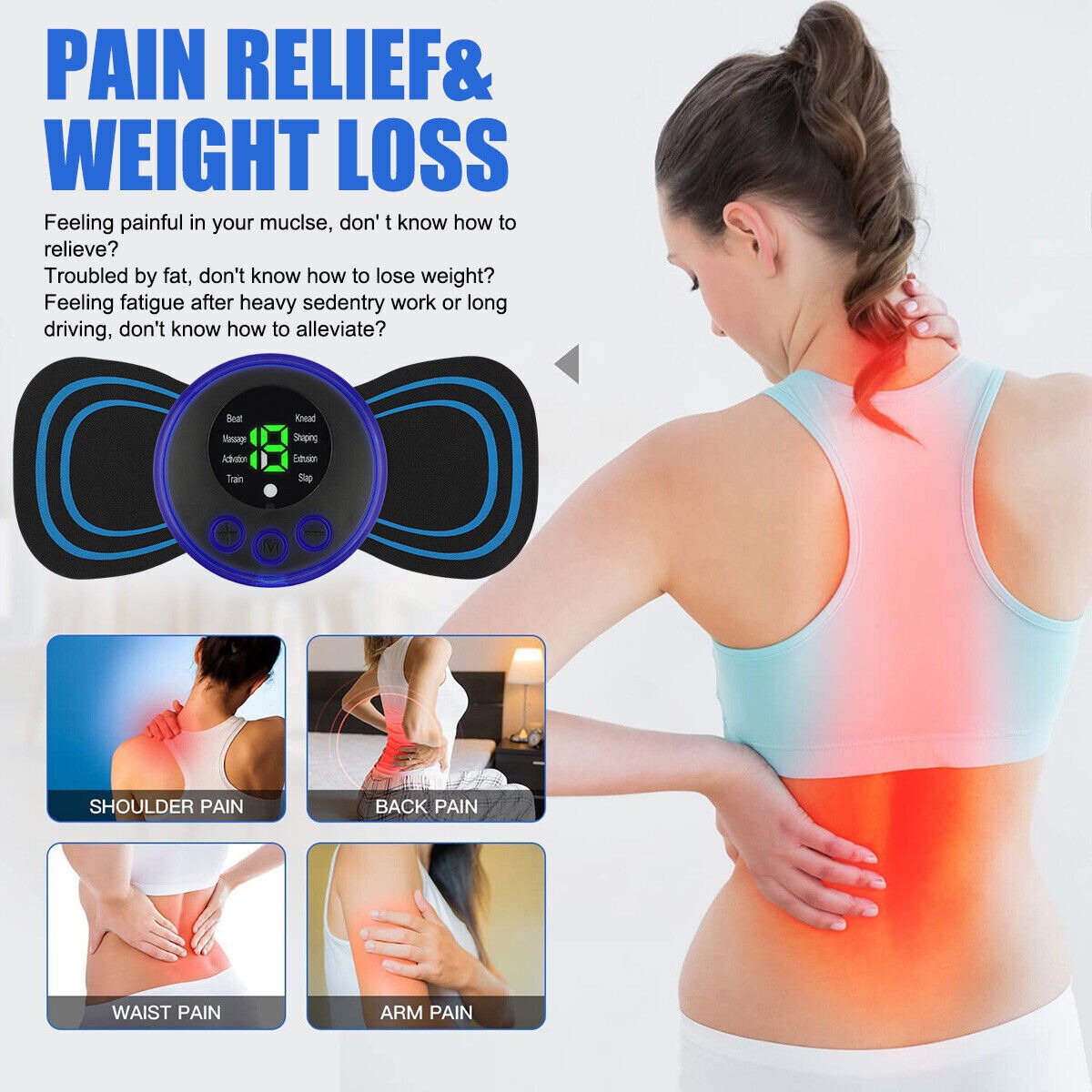 Electric Body Massager Handheld Massage Machine for Muscle Relaxation