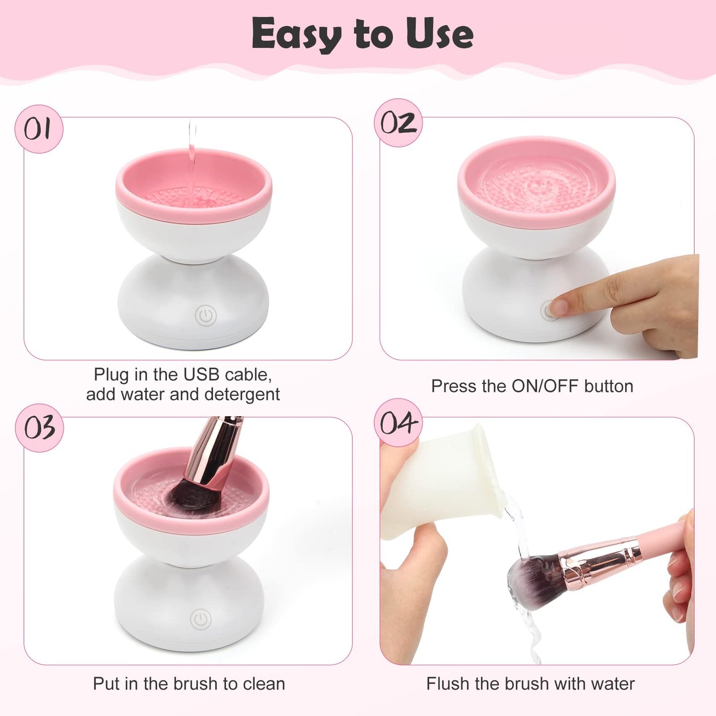 electric Makeup Brush Cleaner Automatic Brush Washing and Drying Machine